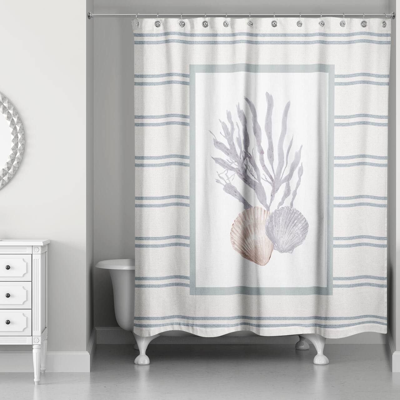 Scallop and Olive Shell 71" x 74" Shower Curtain